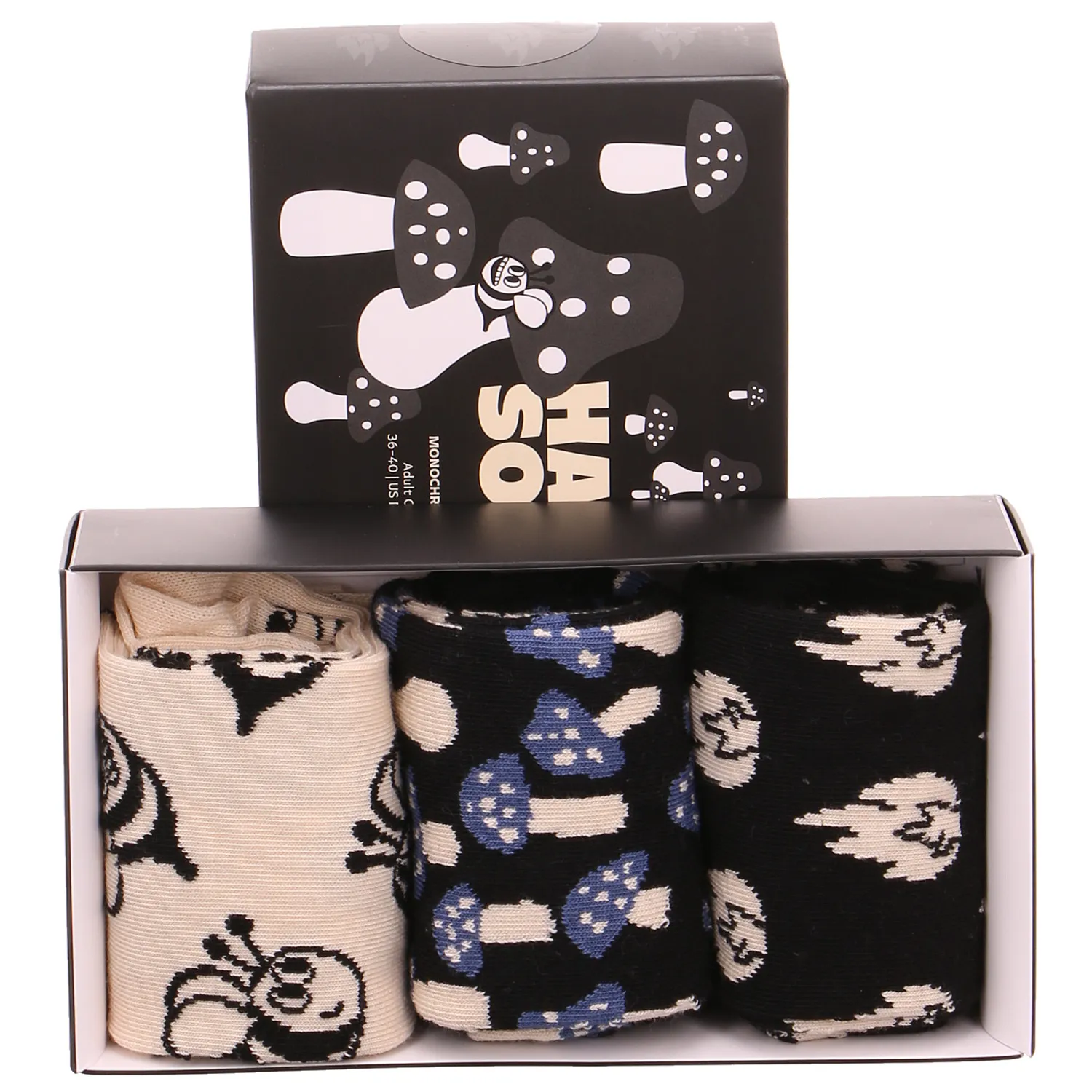 HAPPY SOCKS Freizeitsocken Schwarz Textil