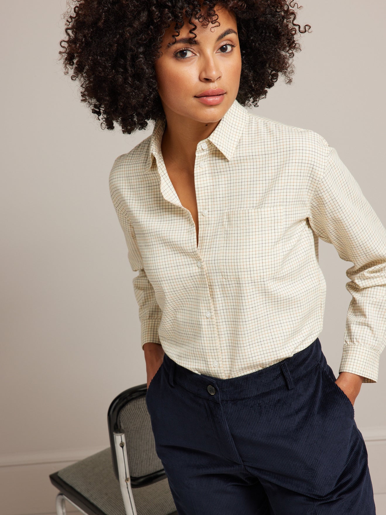Chemise mini carreaux tattersall femme