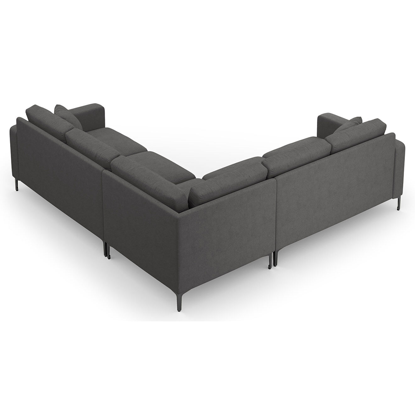 Mazzini Sofas Canapé d'angle Symétrique Venus 5 Places gris foncé - 250x238x90 cm