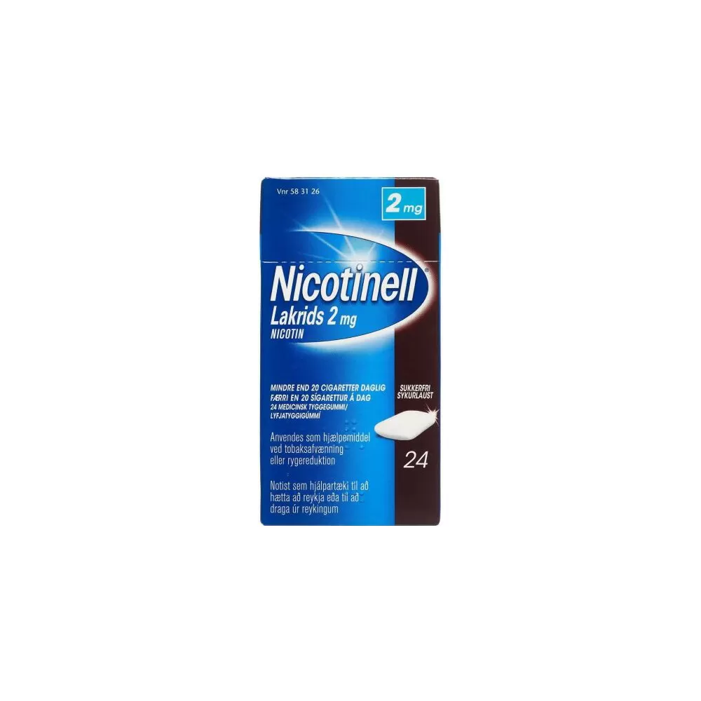 Nicotinell Tyggegummi Lakrids 2 mg - 24 stk.