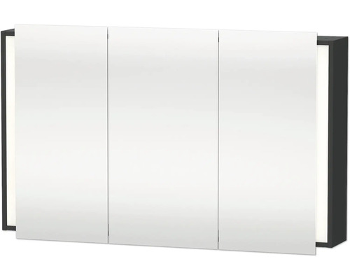 DURAVIT Ketho spiegelkast, 120 x 18 x 75 cm, grafiet mat, 3-deurs, LED, IP 44