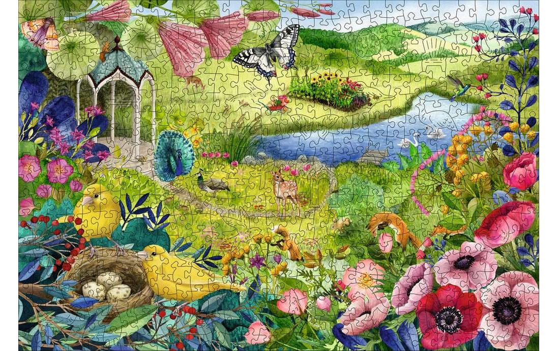 Holz-Puzzle Wilder GartenPuzzle aus Holz mit 500 Teilen