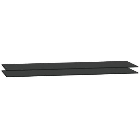 Jeu de 2 tablettes noires pour armoires métalliques à portes coulissantes Grand Volume-Jumbo L 180 x H 200 x P 60 cm