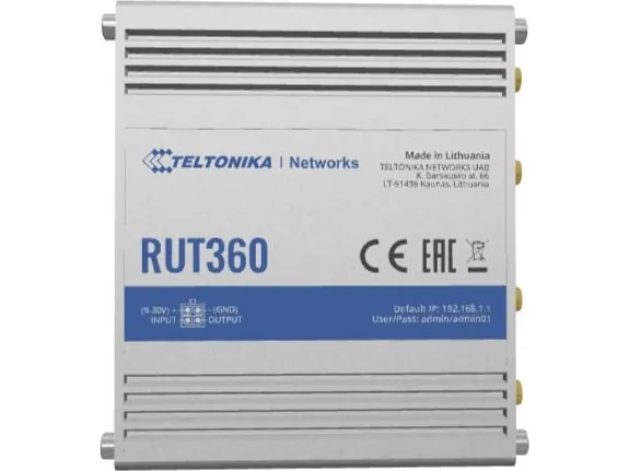 Teltonika RUT360 - Trådløs router - WWAN - Wi-Fi - 2,4 GHz - DIN monterbar på skinne, overflademonterbar