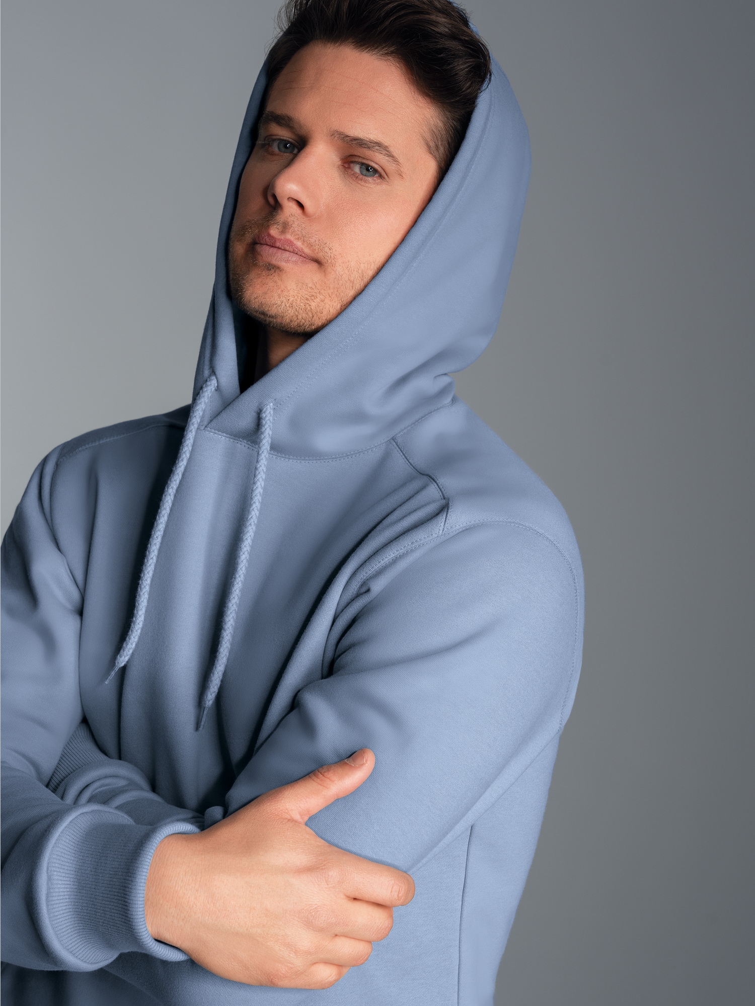 Hoodie aus SweatqualitätPearl-blue