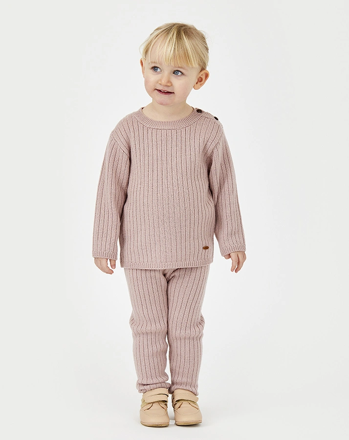 Woll-Strickleggings LUI in shade rose