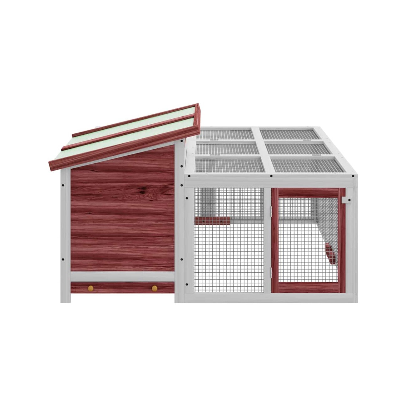 VidaXL Kaninchenstall 144x123x67,5 cm (L x B x H) rosiges braun