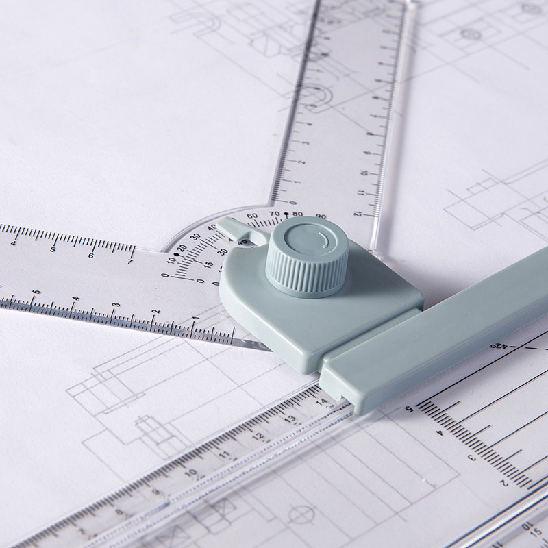 Zeichenbrett A3 Architektur Reissbrett Geometrie Unterlage mit Reissschiene   Geodreieck - Weiss