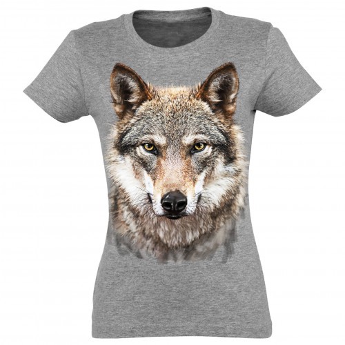 Camiseta feminina Wolf, cinza