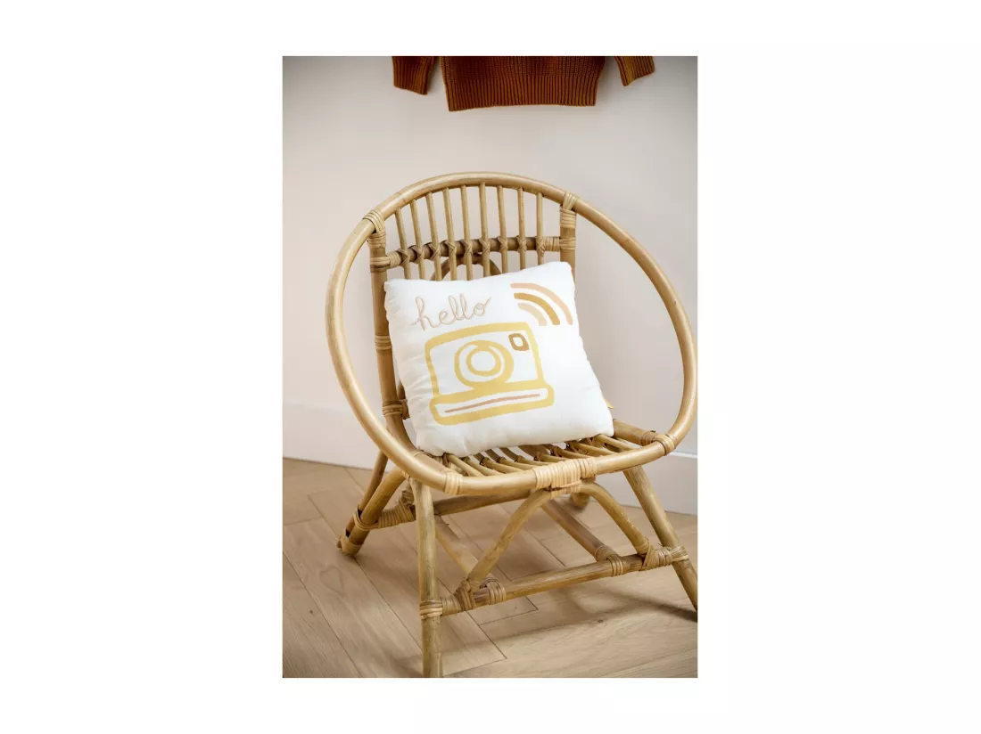 Coussin déco carré 25x25cm en coton blanc