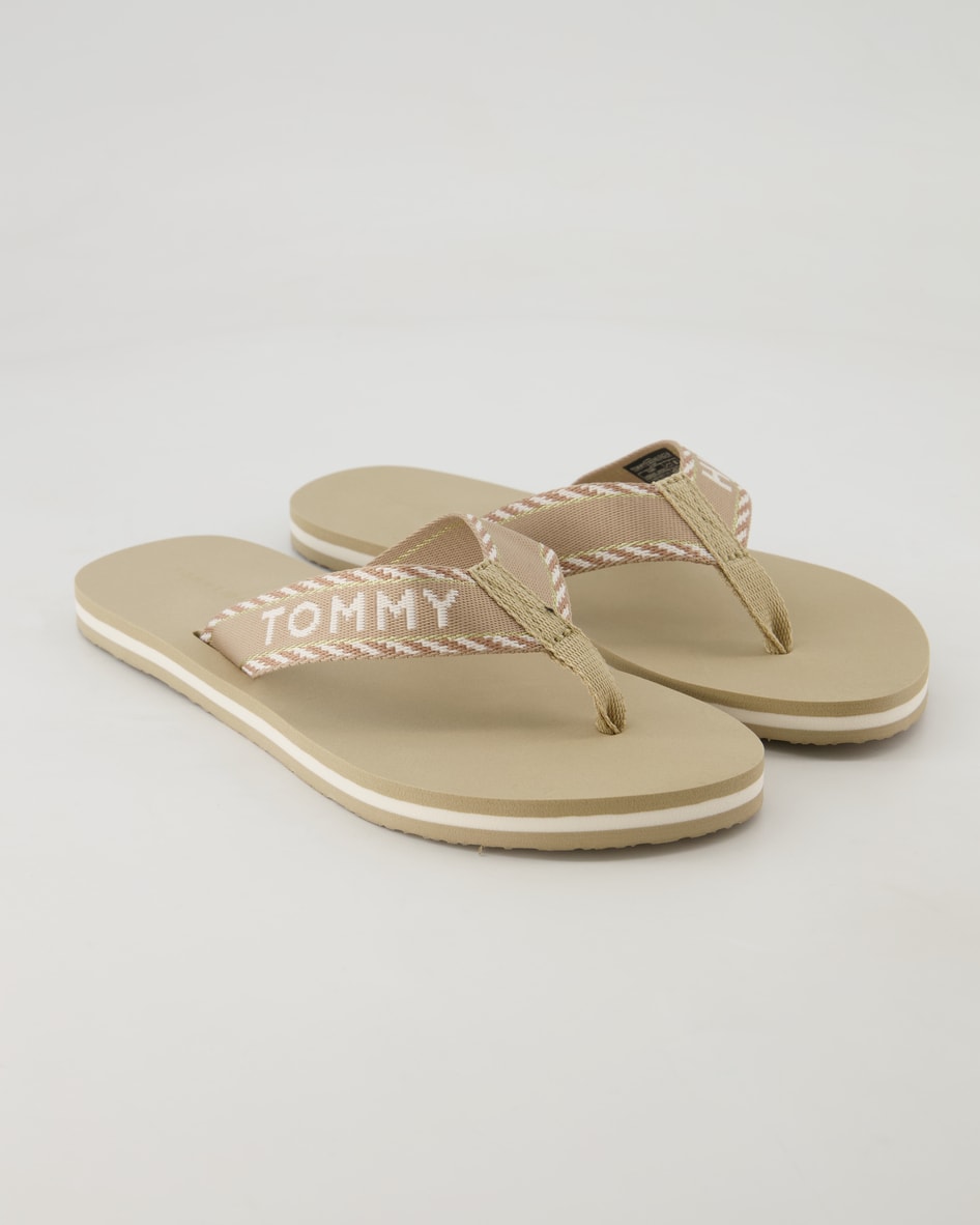 Tommy Hilfiger Webbing Zehentrenner in Beige