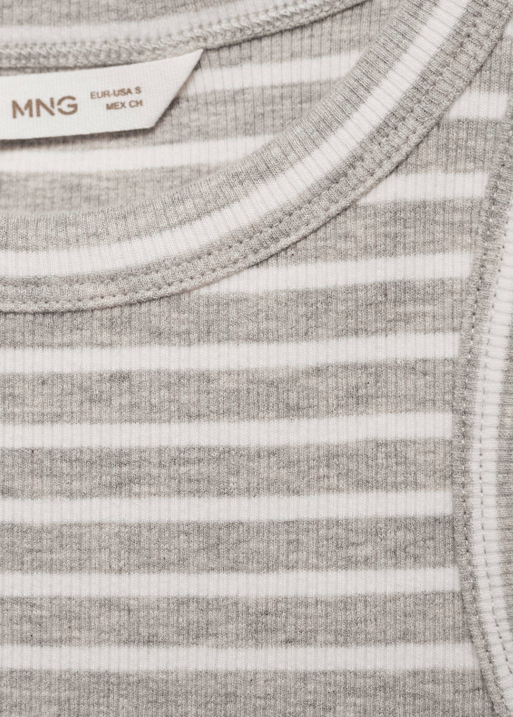MANGO TEEN gestreeptetop lichtgrijs/wit