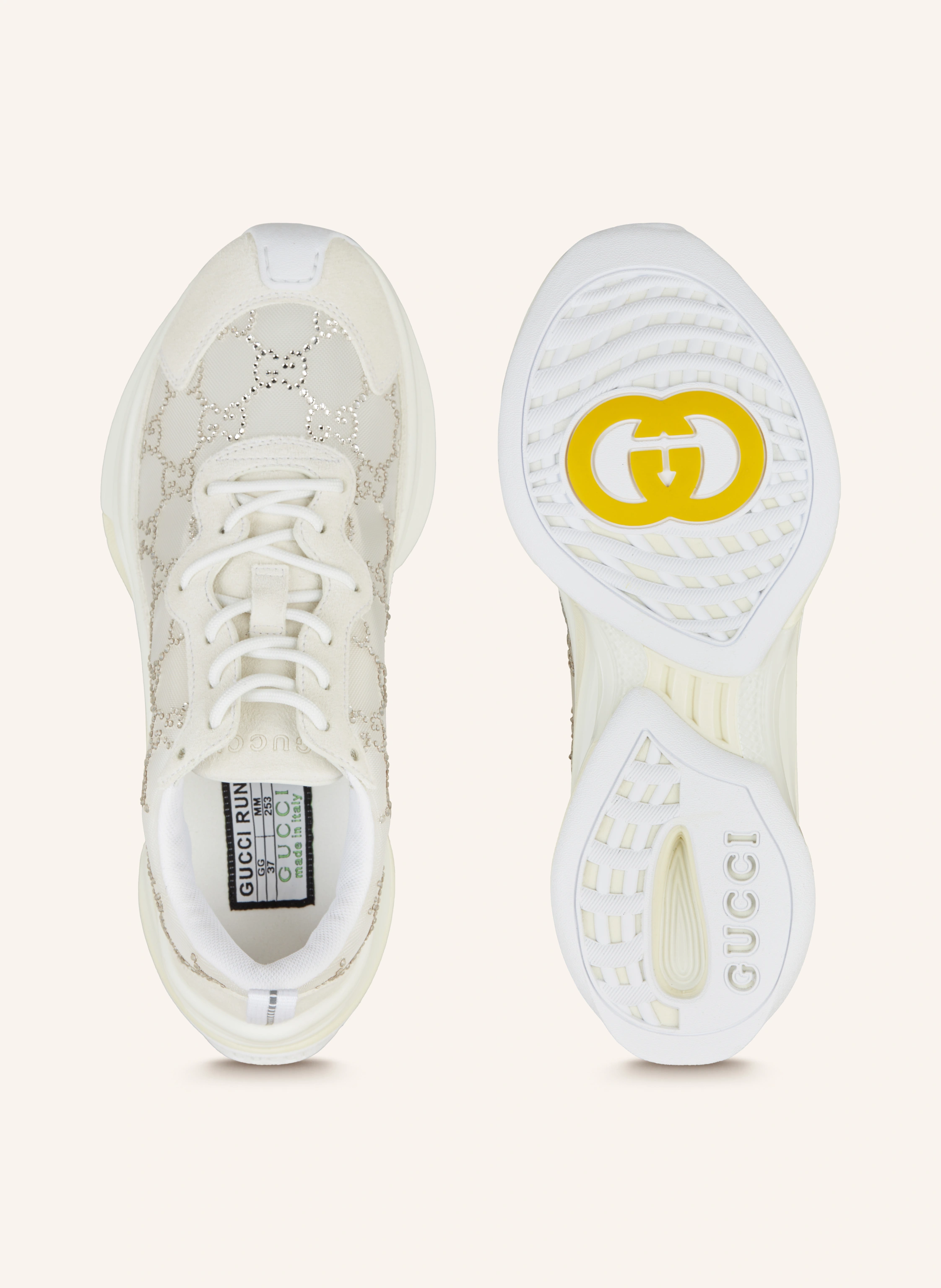 GUCCI Sneaker RUN GG mit Schmucksteinen