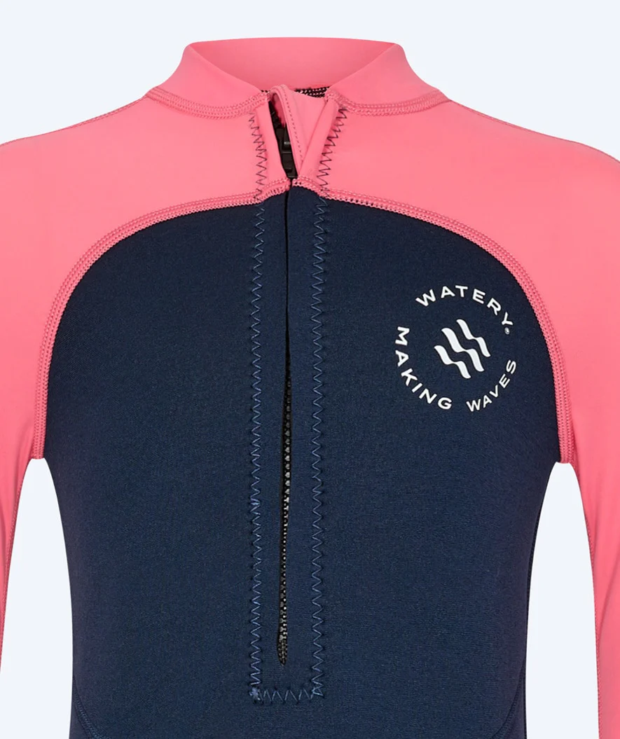 Watery UV våddragt til børn - Calypso Full-Body - Coral/mørkeblå