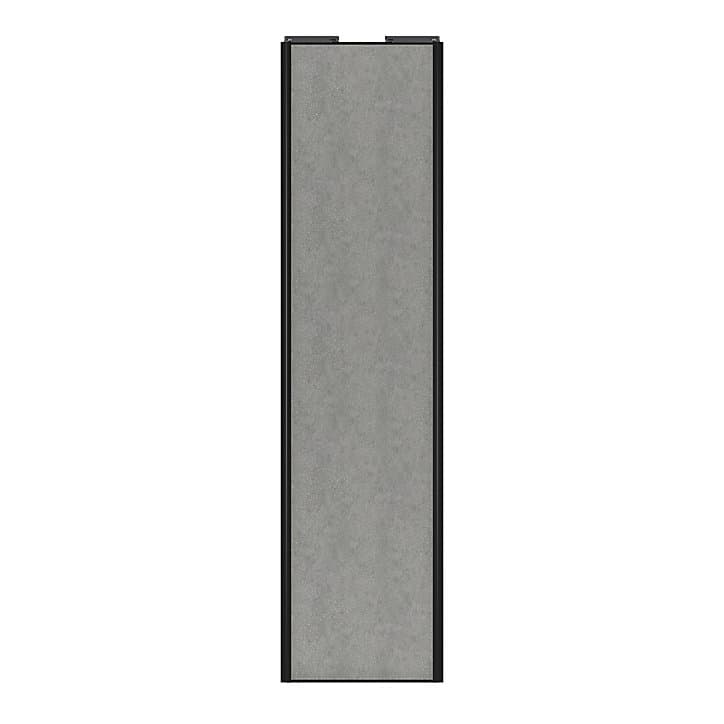 Porte de placard coulissante béton profil noir GoodHome Arius H. 248,5 x L. 62.2 cm + amortisseurs