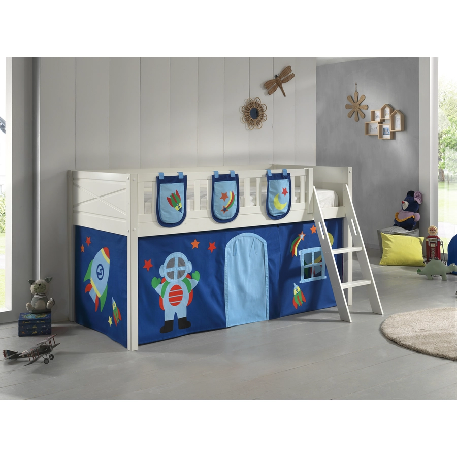 VIPACK Spielbett SCOTT 90 x 200 cm Astro 2-teilig weiß