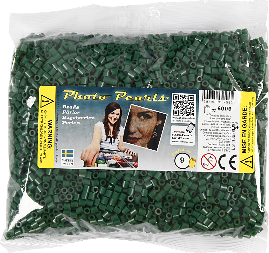 Photopearls - Medium - Mørk Grøn 9 - 6000 Stk. - Nabbi Fotoperler