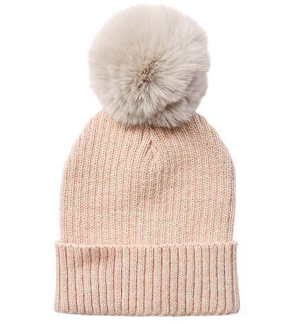 Petit by Sofie Schnoor Mütze - Rib - Strick - Light Rose m. Glit