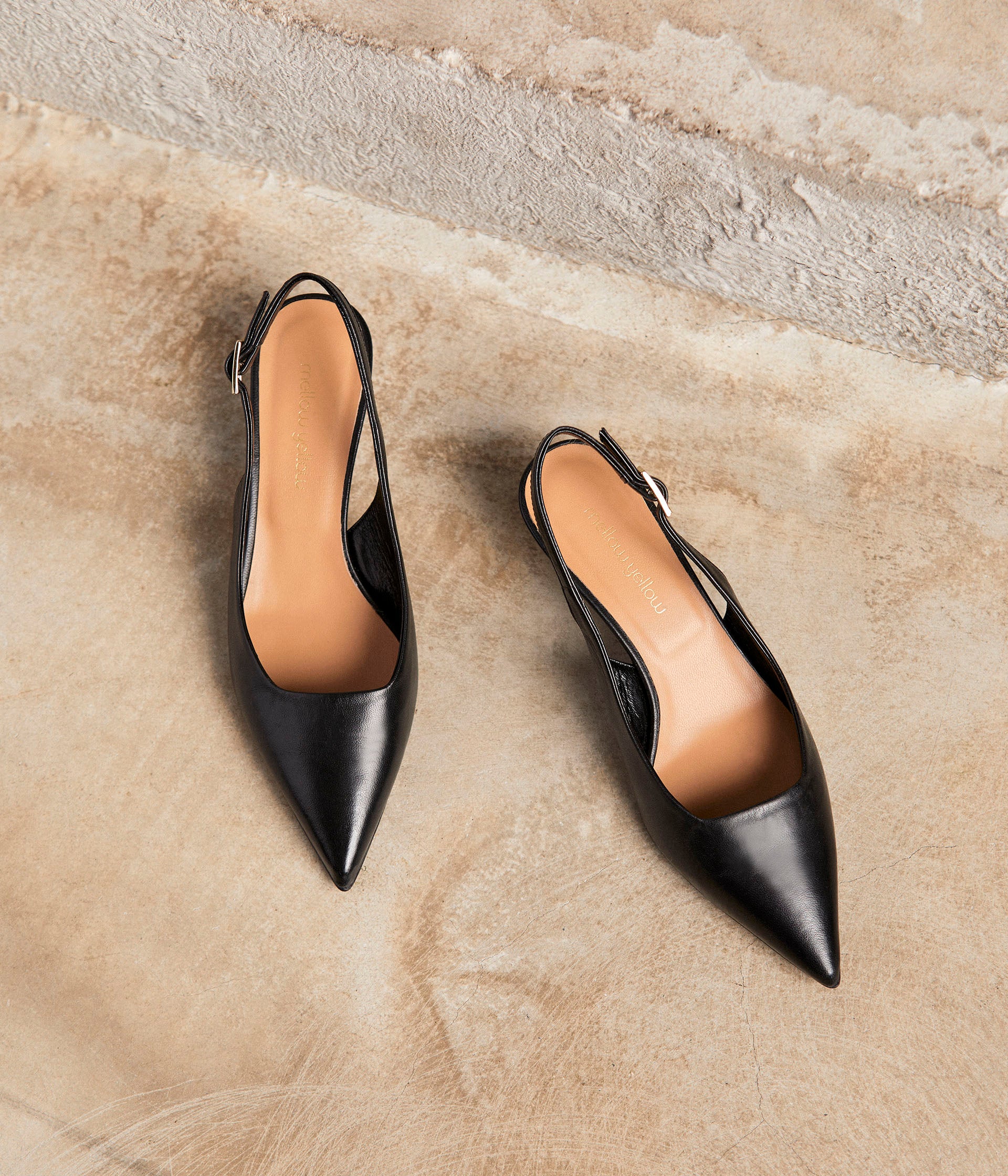 Slingback cuir noir Esmé
