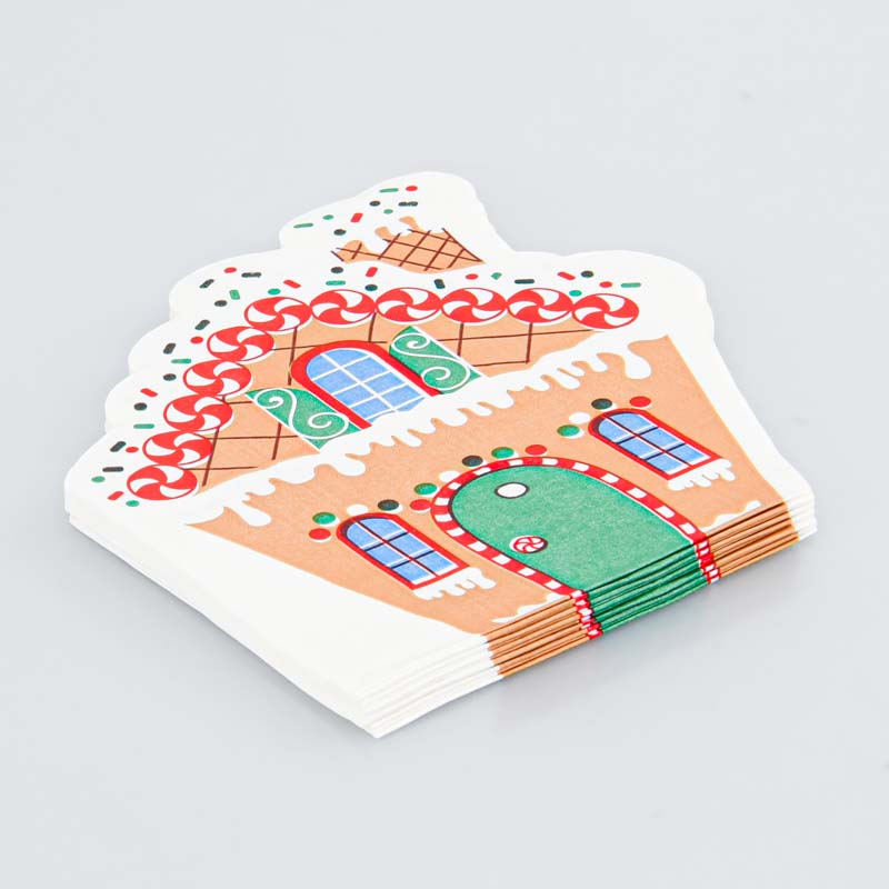 Lot de 12 serviettes 'Maison pain d'épices'