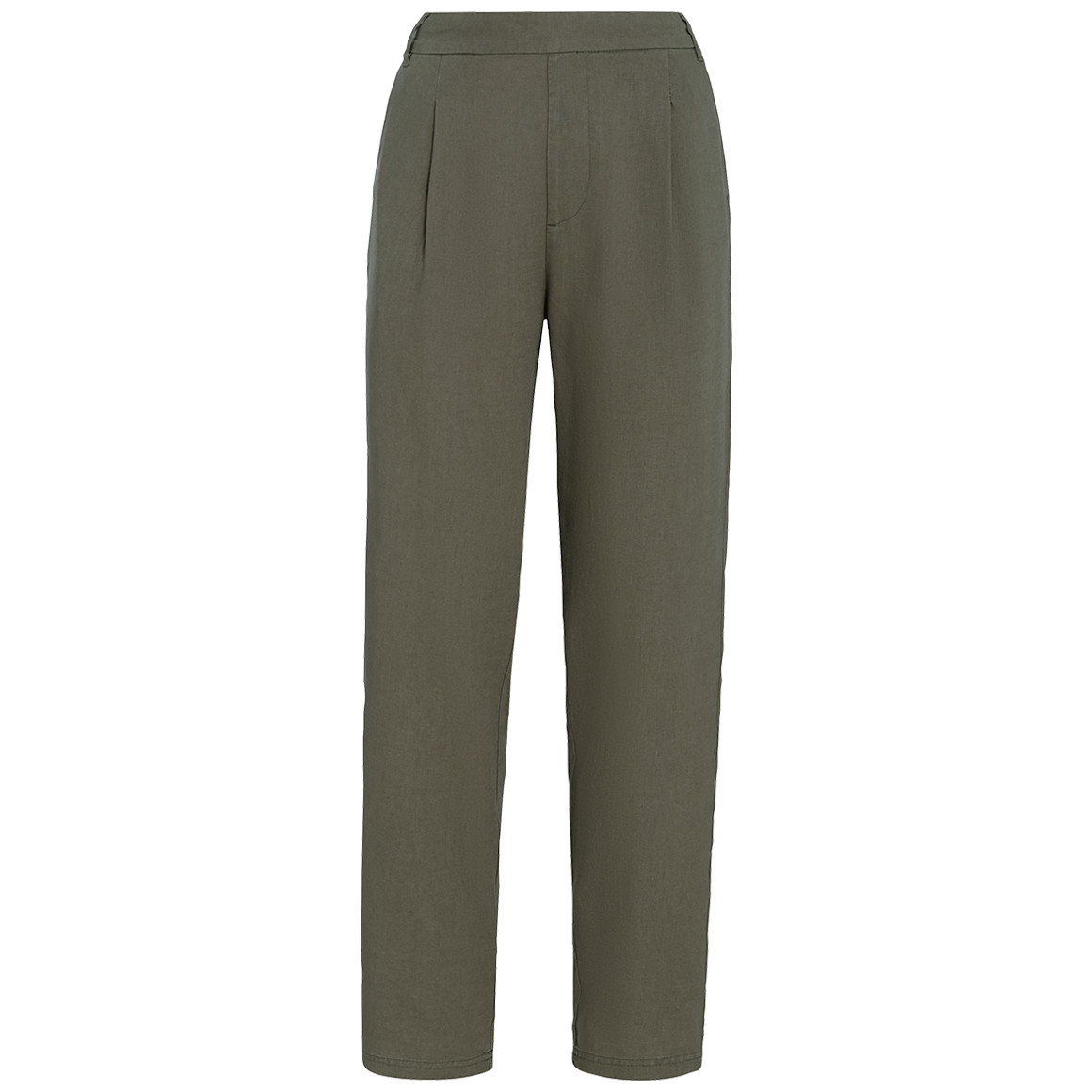 Gina Collection Damen Leinen-Jogpants in Unifarben oliv