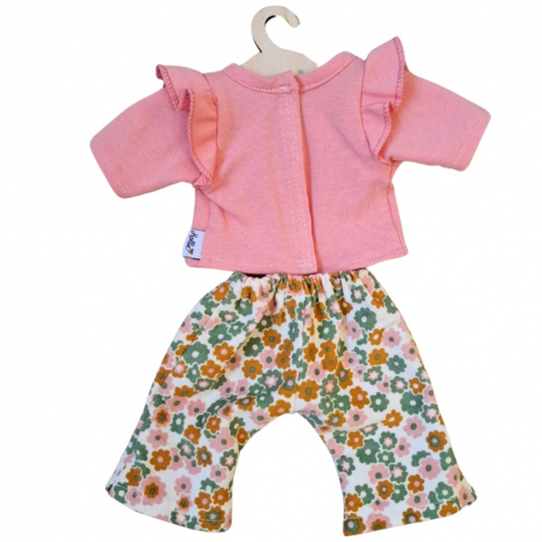 hollie poppenkleding pansy broek en shirt - flowerpower - 34 cm