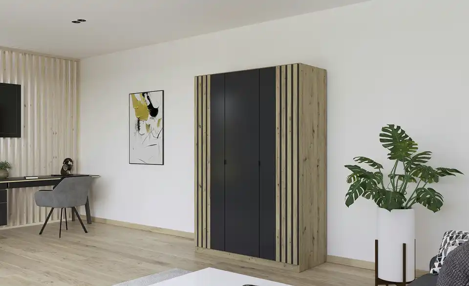 Drehtürenschrank Genua Anthrazit 3 Stück