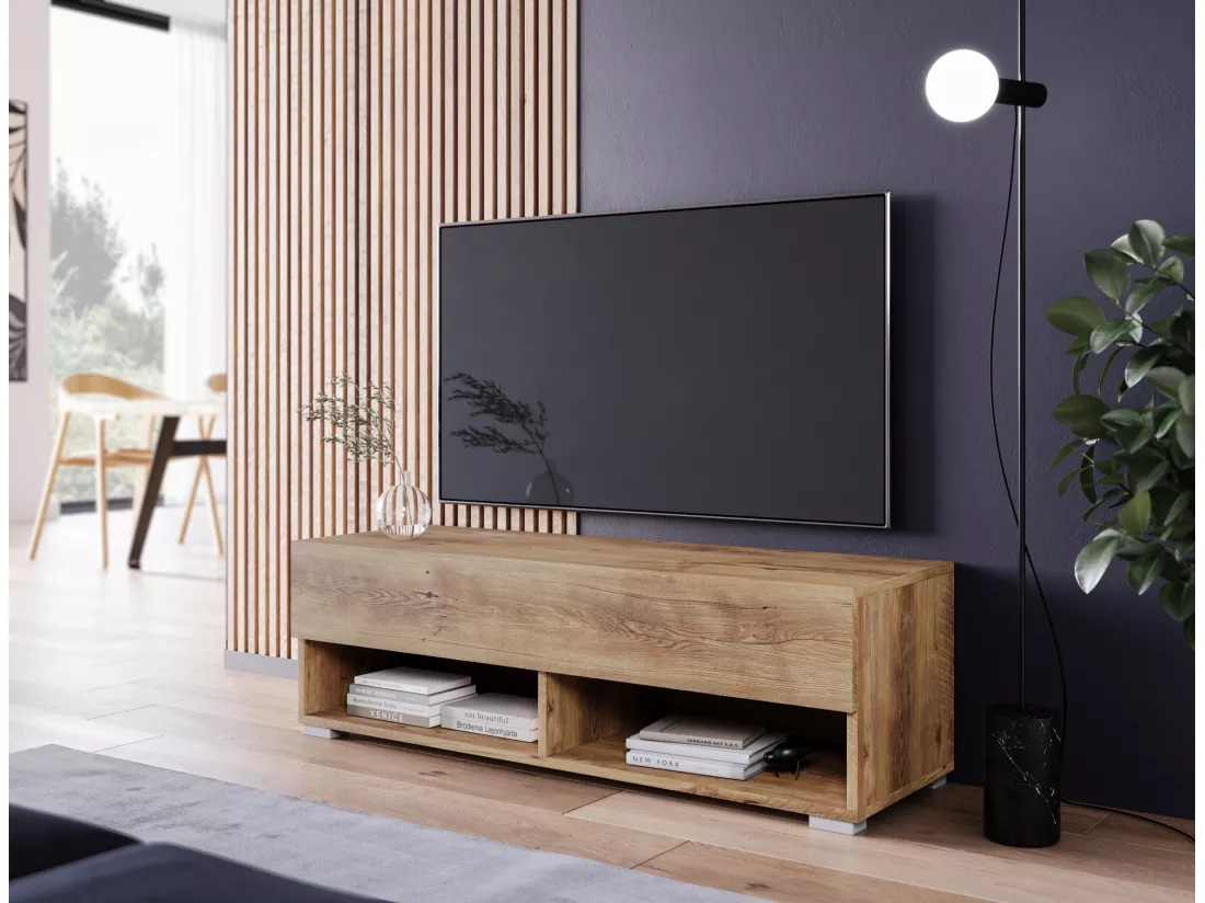 Meuble TV - 100 cm - kastanien breslau - sans LED - WANDER