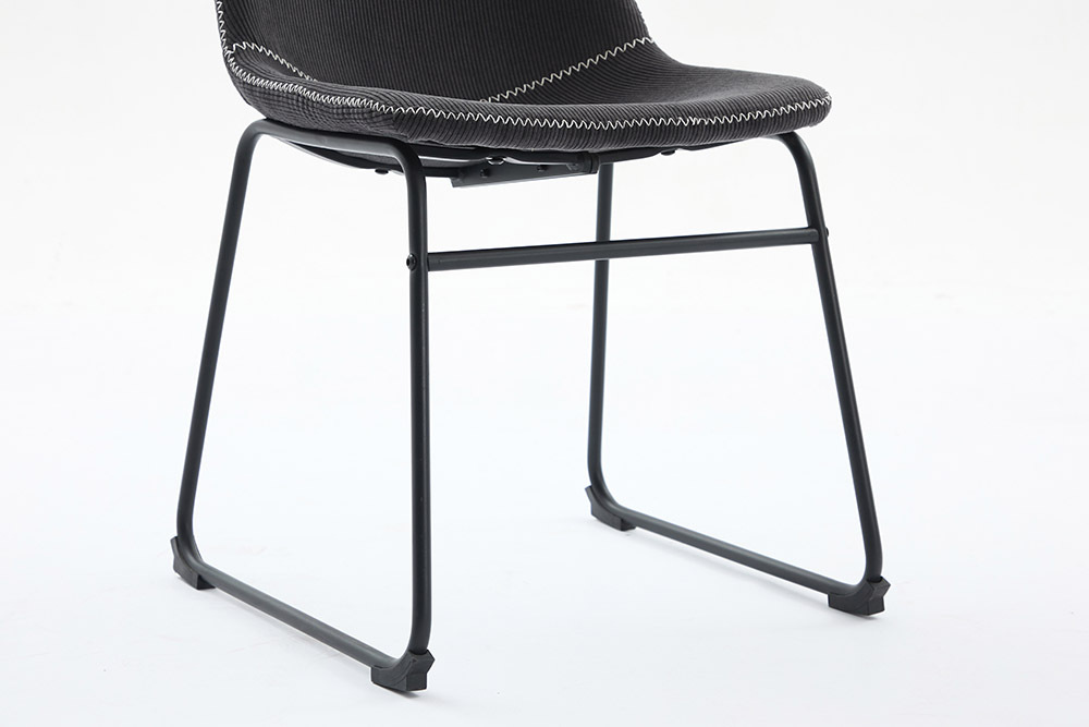 Industrial Design Stuhl DJANGO grau Cord mit Metallgestell