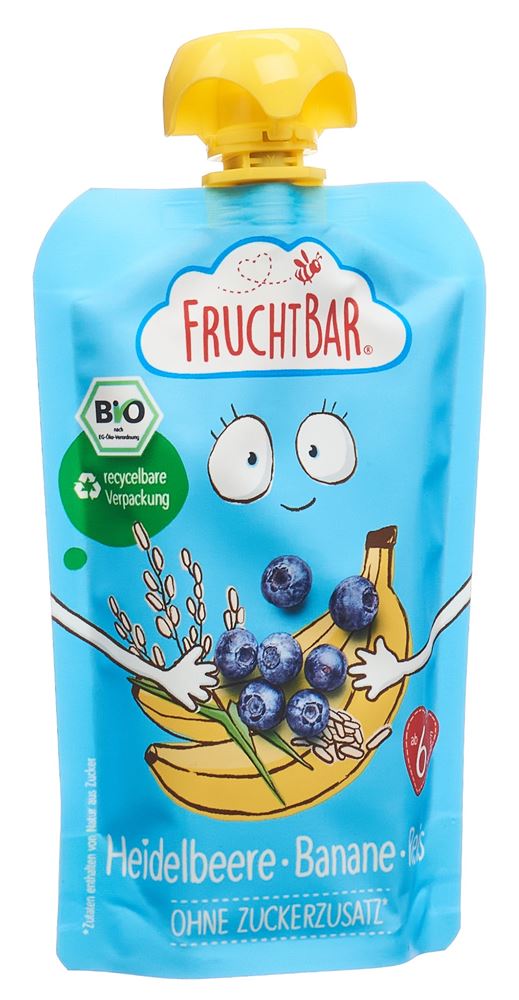 FRUCHTBAR Fruchtpüree Bio Heidelbeere Banane Reis Btl 100 g