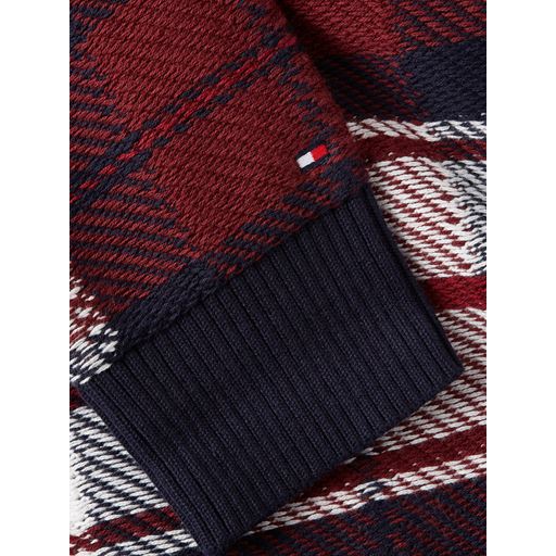 Tommy Hilfiger Check Texture Striktrøje, Deep Rouge Multi, XXL
