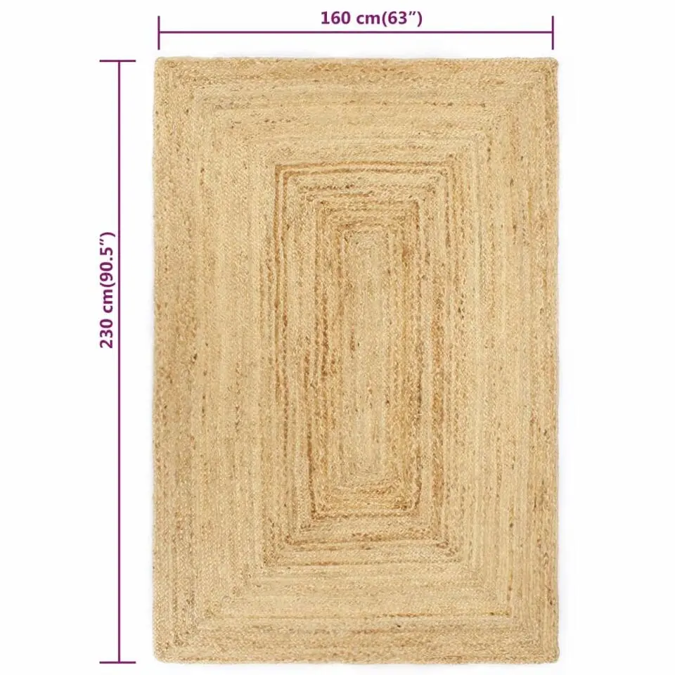 vidaXL - Tapijt - Bruin - Jute - 160 x 230 cm