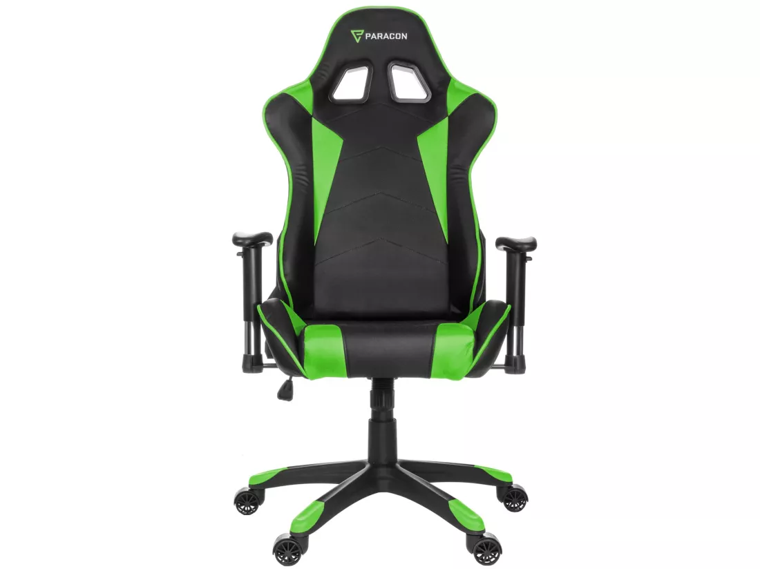 Paracon Knight Fauteuil de gamer avec oreiller cervical et soutien lombaire, vert.