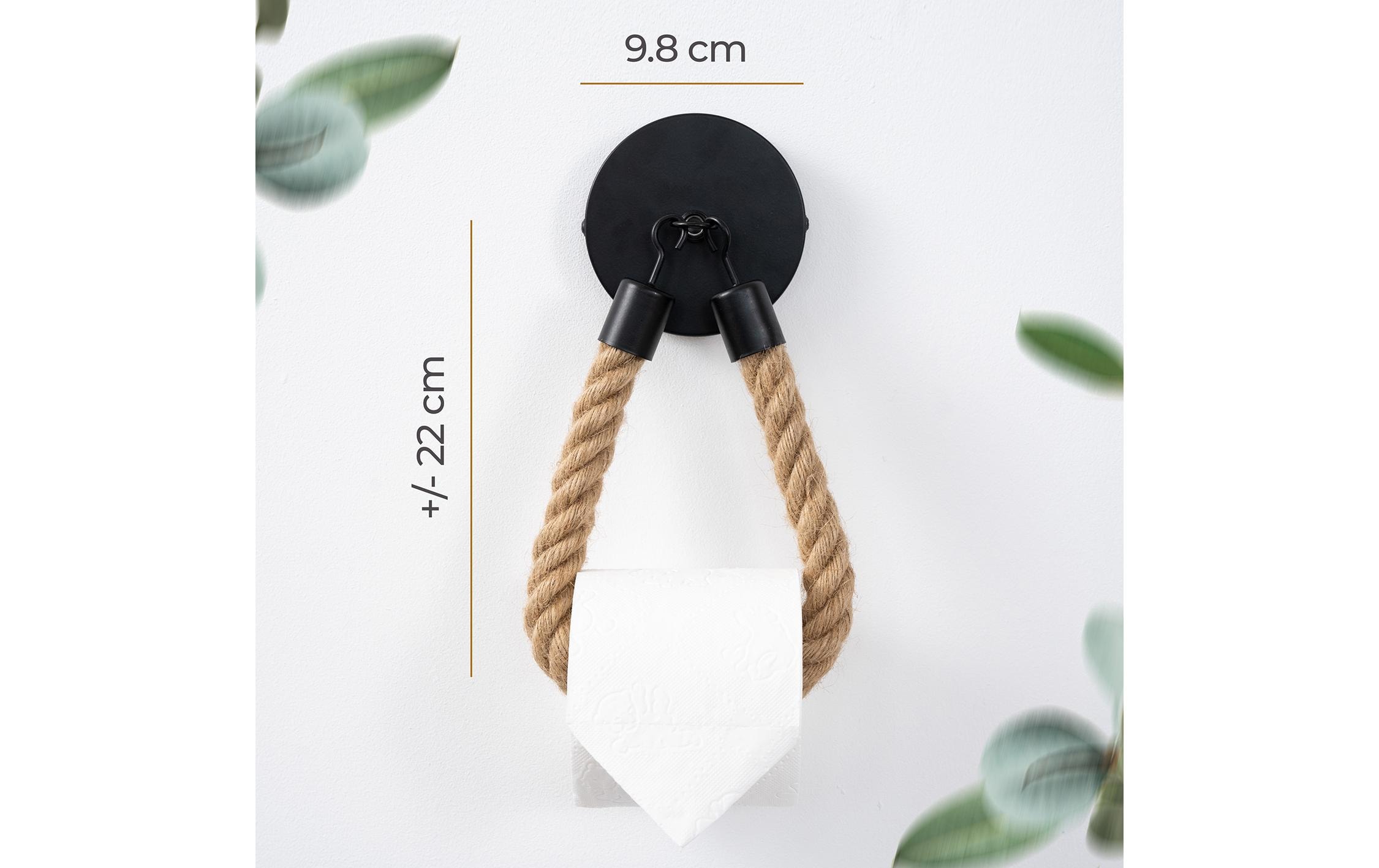 Toilettenpapierhalter Nature/SchwarzSeil-WC Papierhalter