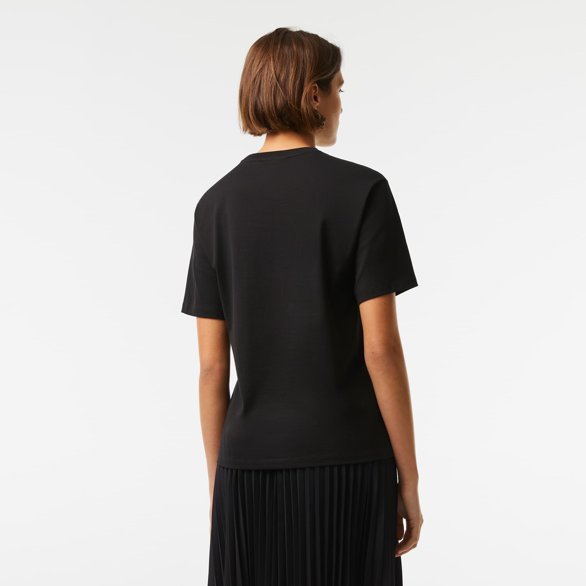 T-shirt à col rond en coton premium T-Shirts - Noir - Lacoste - Femme