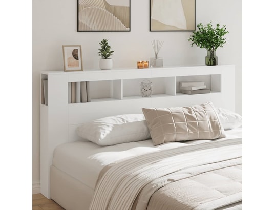 VIDAXL - Tête de lit à led blanc 200x18,5x103,5 cm bois d'ingénierie