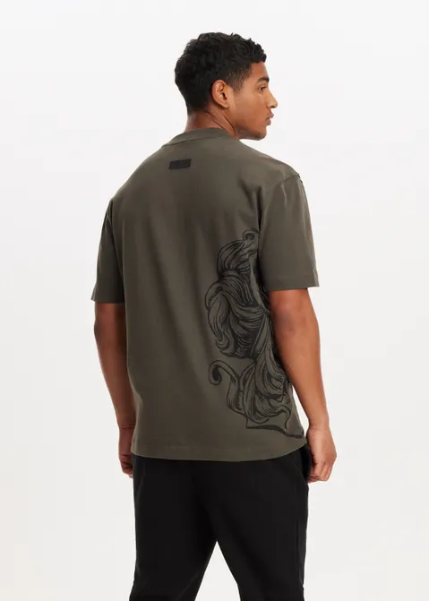 T-shirt met print faun groen (GRN.PI)