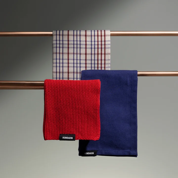 Humdakin - Geschirrtuch Organic Cotton, 45 x 70 cm, checkered race (2er-Set)