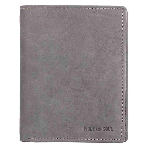 PRIDE&SOUL Portefeuille RFID, format portrait, cuir, gris