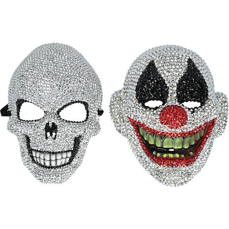 Halloween masker m. rhinsten - flere varianter - assorteret
