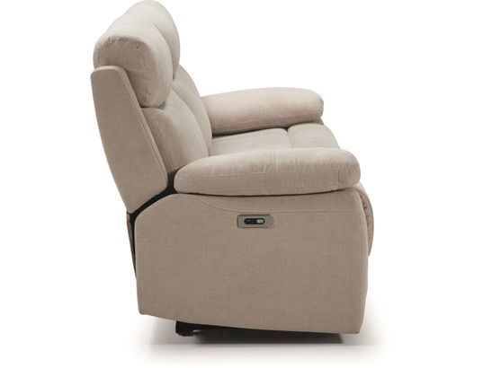 CONCEPT1 - Canapé tissu Mallorca 3 places 2 relax éléctrique crème