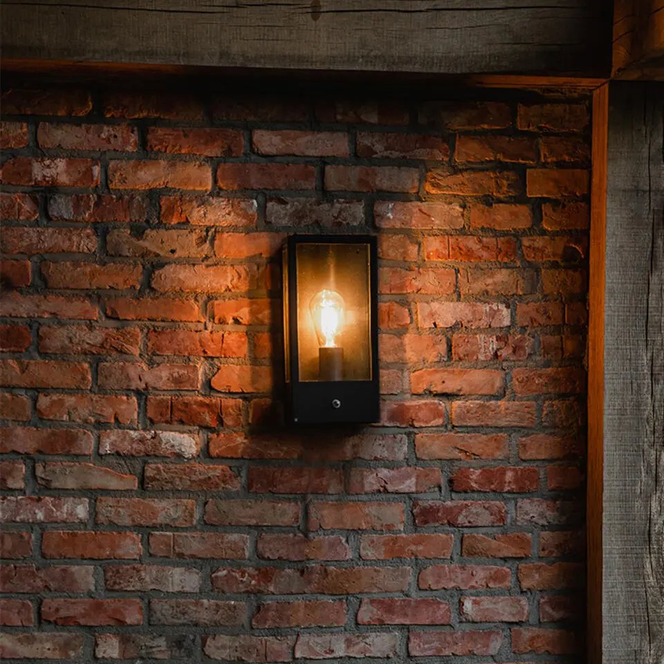 Qazqa buitenlampen met sensor rotterdam zwart e27