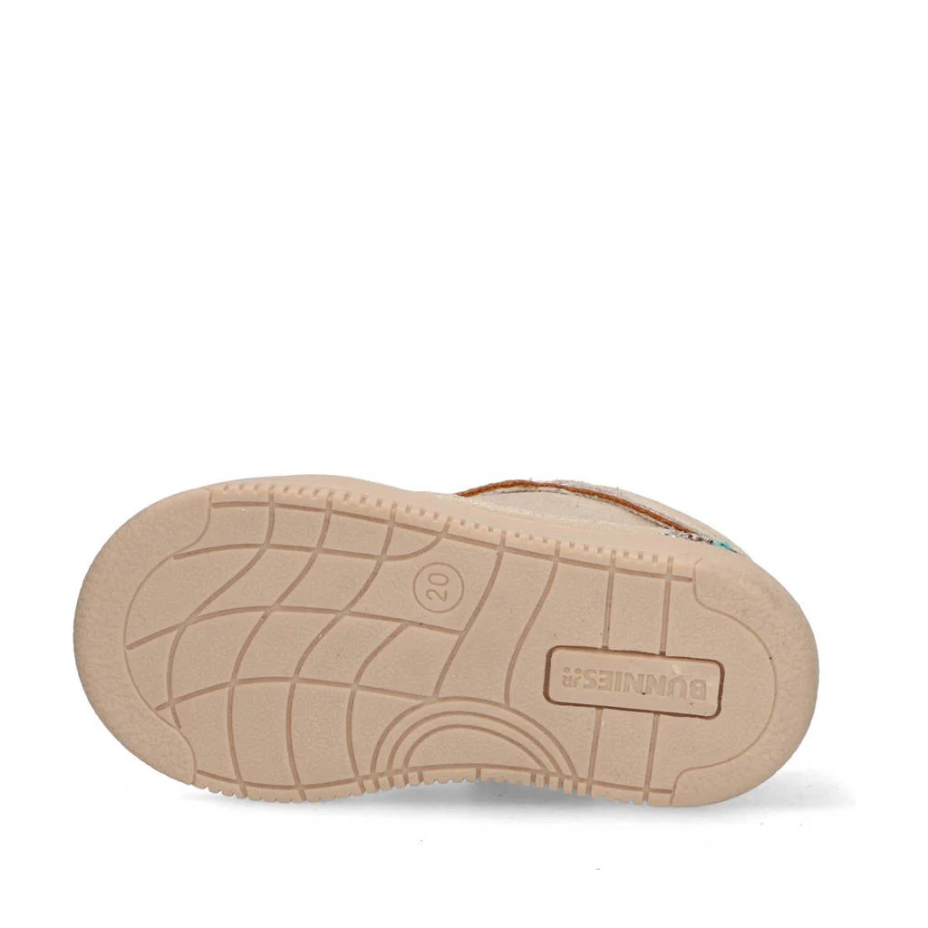 BunniesJR Maxime Mellowleren sneakers met glitters champagne