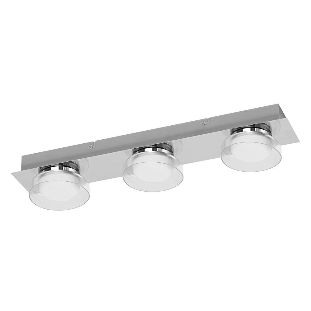 Smart+ LED wand- en plafondlamp Orbis in zilver, 3x6W, 1800lm, IP44, rechthoekig, instelbaar wit