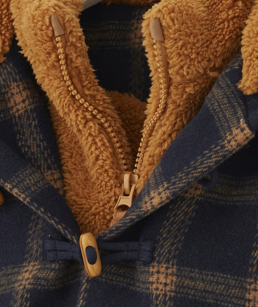 DUFFLE-COAT À CARREAUX EN REMBOURRAGE RECYCLÉ BÉBÉ GARÇON