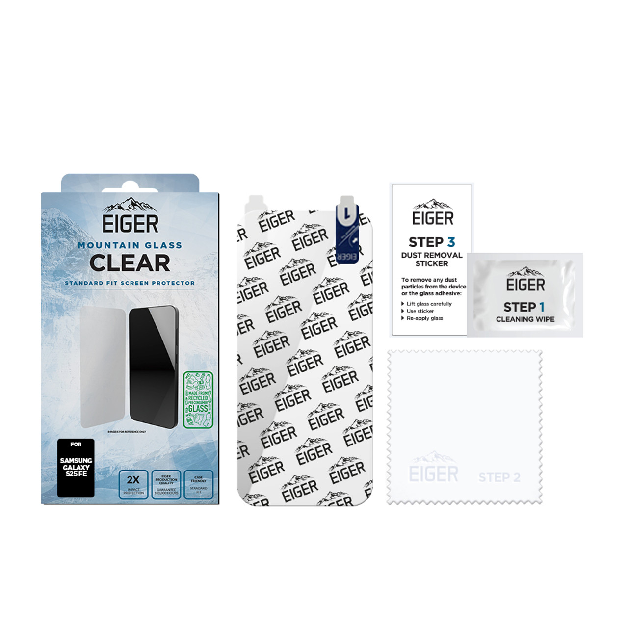 Samsung Galaxy S25 FE Mountain Glass Clear Panzerglas 2.5D Displayschutz Case Friendly (EGSP01087)