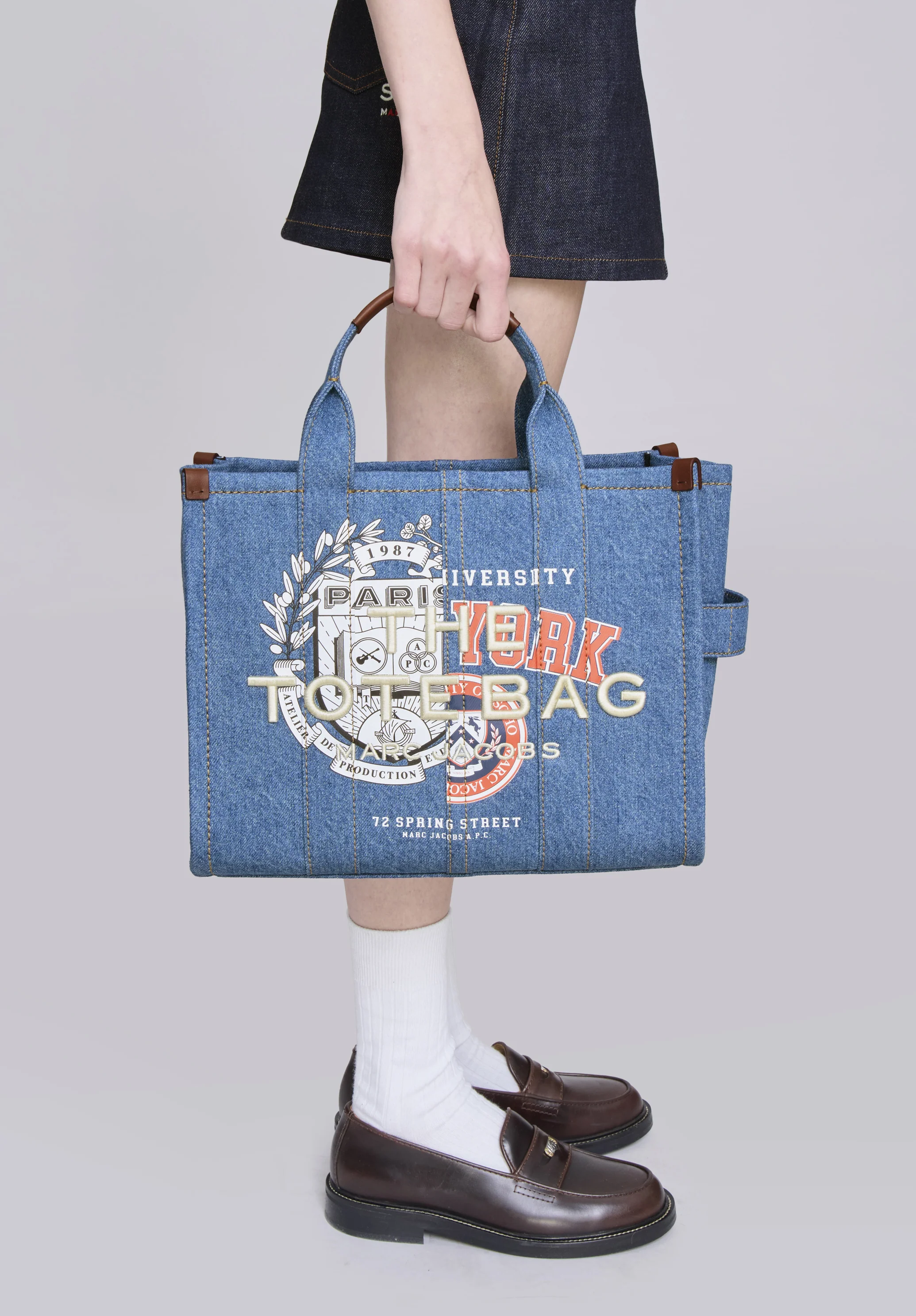 A.P.C. x Marc Jacobs. The Varsity Tote - Indigo delave