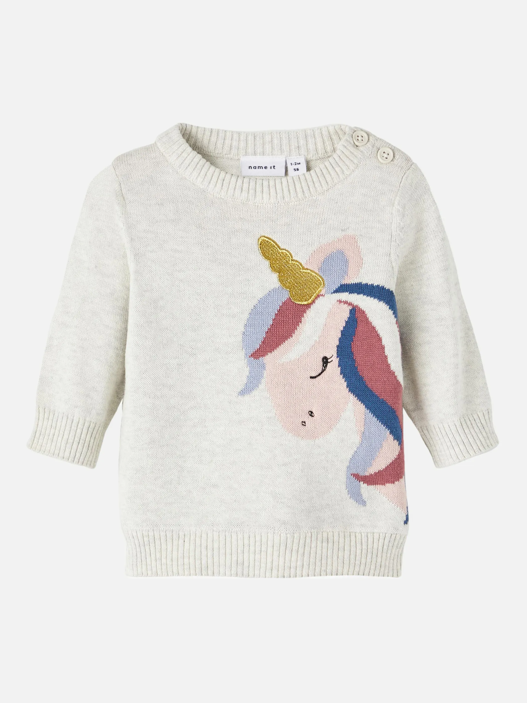 Mädchen Strickpullover mit Einhornmotiv