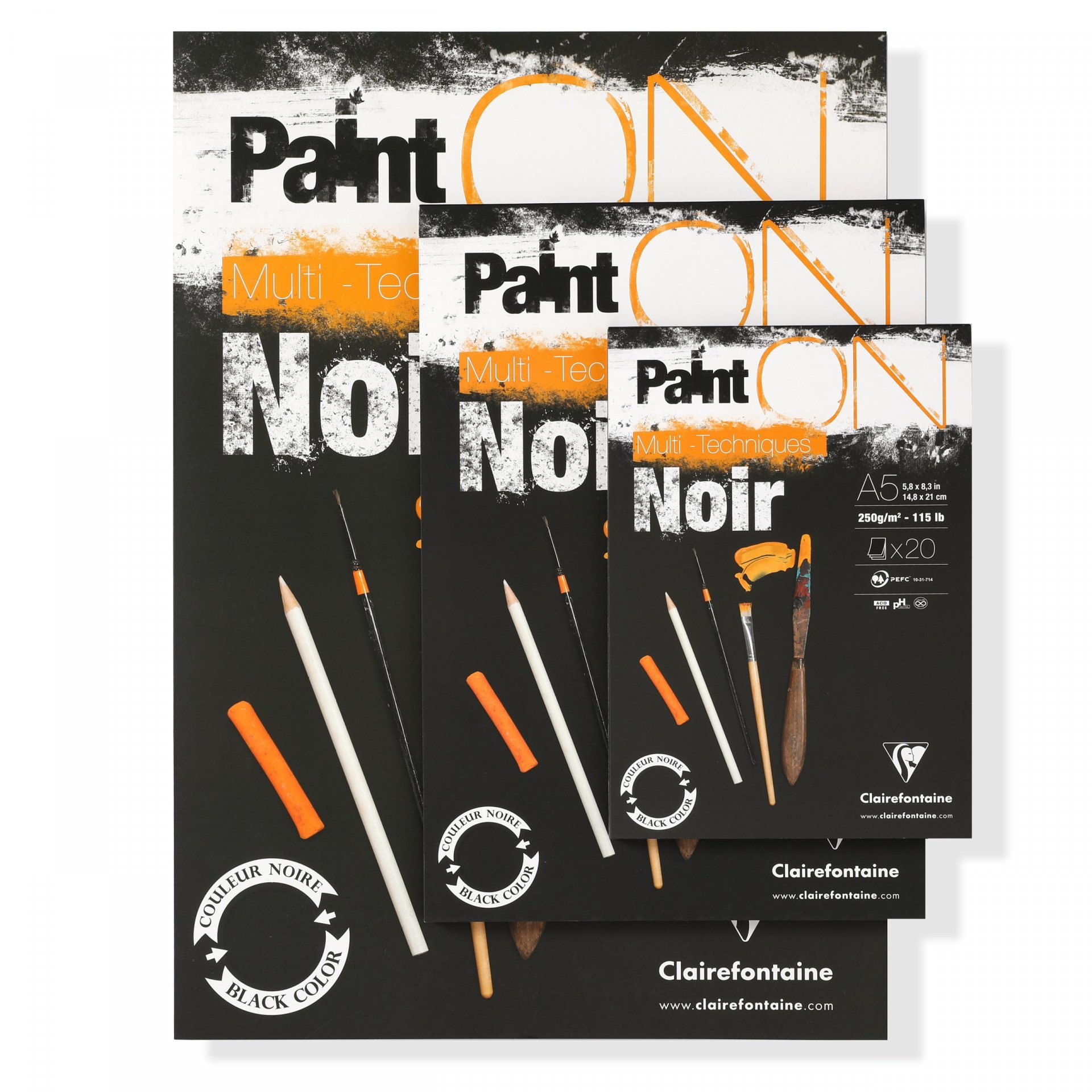 Clairefontaine Mixed Media Block Paint'ON Noir