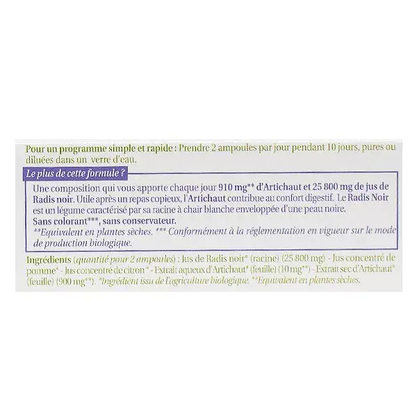 Herbesan Rabanete Preto Orgânico e Alcachofra - 20 ampolas de 15ml